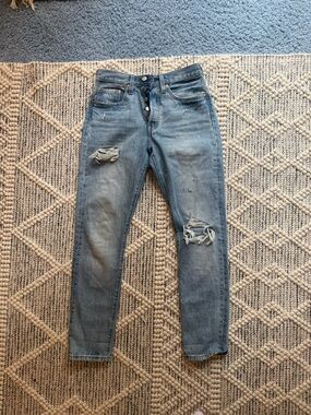 Levi's Light Wash Ripped Skinny Jeans